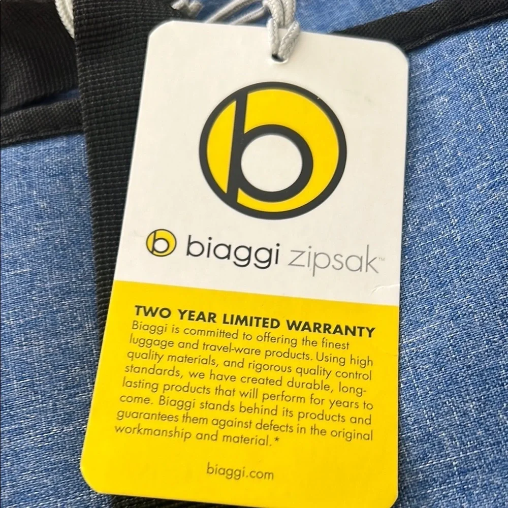 New Blue Garment Bag + Satchel by Biaggi. Garment bag + satchel.
